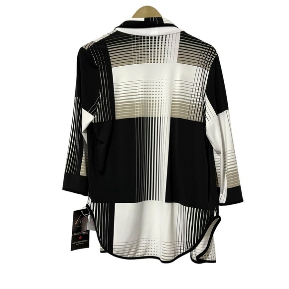 NEW Frank Lyman Design Black White Cardigan Sz 10 Artsy Modest Classic Business - Picture 2 of 6